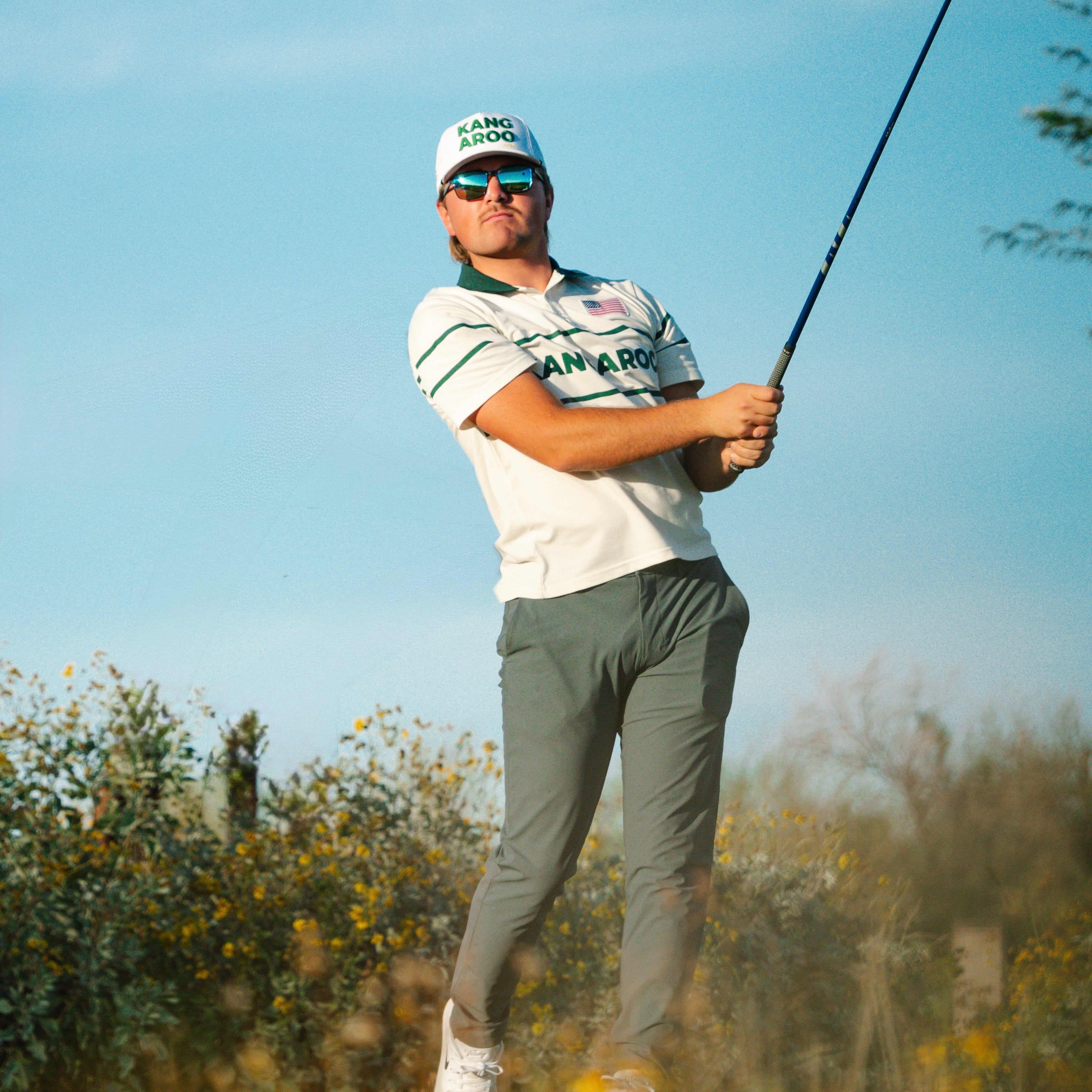 Kangaroo Classic Polo (Cream/Green)