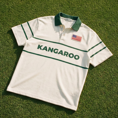 Kangaroo Classic Polo (Cream/Green)